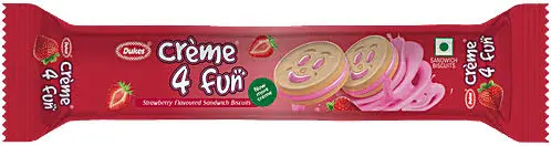 Crème 4 fun Strawberry Flavoured Sandwich Biscuits